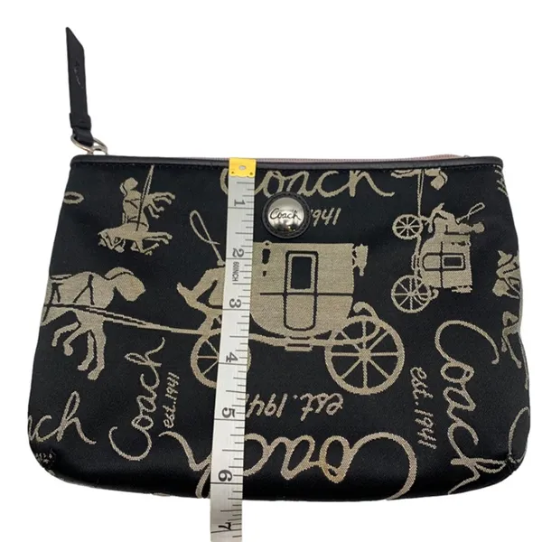 y2k COACH Carriage Black Canvas Pouch Make-up / Cosmetic Case - Image 6