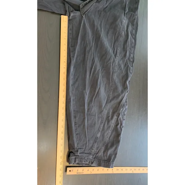 We The Free People Paperbag Waist Belted Barrel Leg Pants Black‎ Gray Medium - Image 8