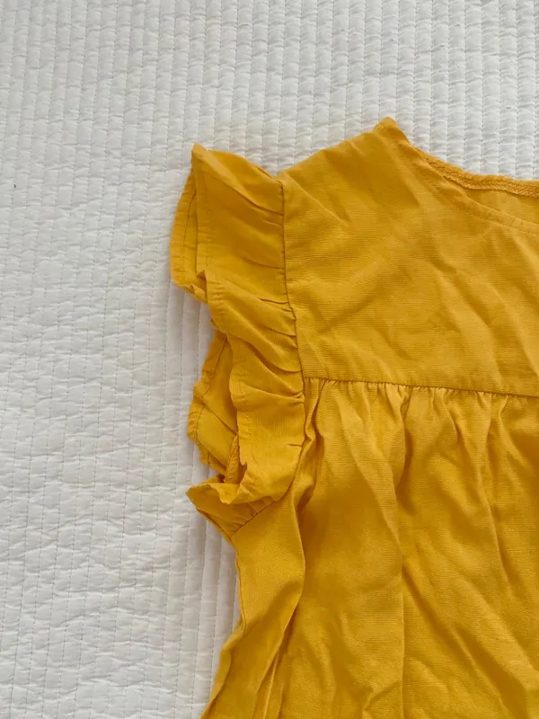 Yellow ruffle babydoll mini dress - Image 2