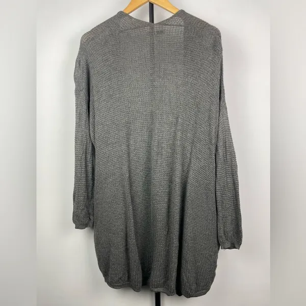 Oak + Fort Gray Open Knit Oversized Open Front Slouchy Cardigan‎ with Pockets - Image 6