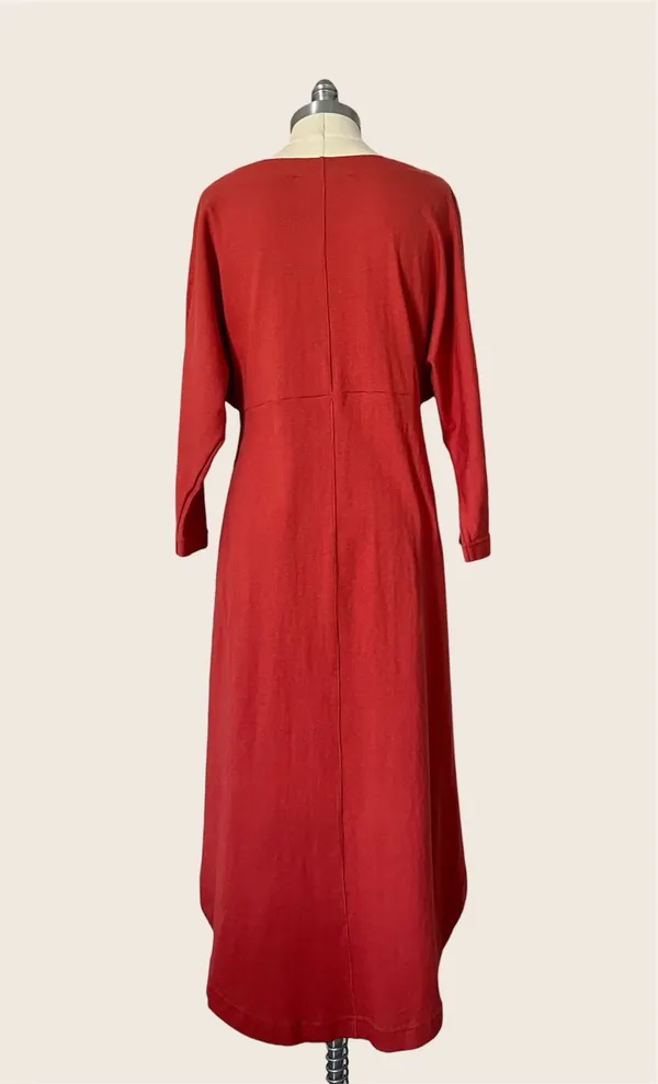 Free People Beach NWT Sz S Boho Lace-Up Midi Dress Terracotta Rust Cotton - Image 4