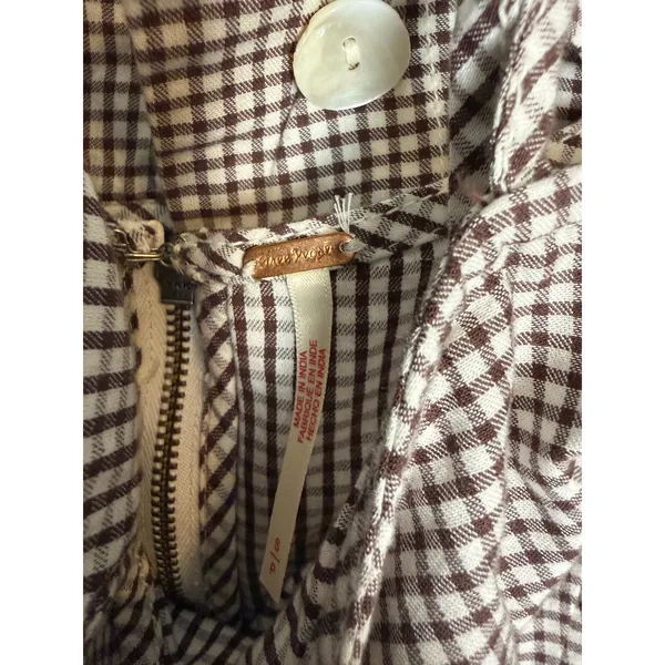 Free People Arlo Gingham Check 2 Piece Mini Dress Long Sleeve Shirt Co-Ord Set S - Image 13