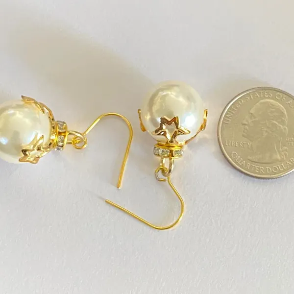 Handmade Dangle Earrings Star Pearl Kawaii Gift - Image 4
