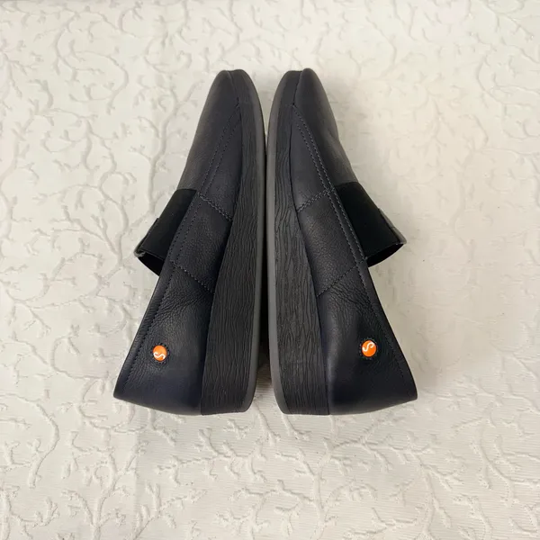 Fly London Softinos Shoes Size 8.5 Leather Mules Comfy Soft Slip On Navy Light - Image 3