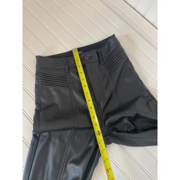 Express Black Super High Waisted Faux Leather Moto Skinny Pant Womens Size 0 - Image 5