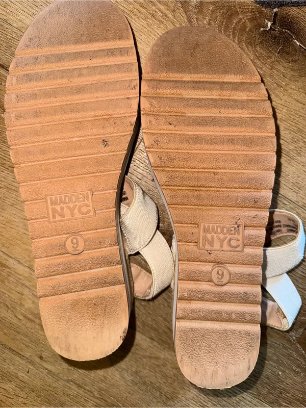 Women’s Neutral Cream Wedge Espadrille Sandals with Straps - Image 5