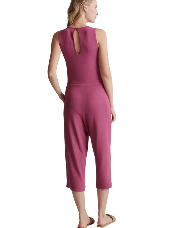 NWT Quince French Terry Modal Jumpsuit Rose Stretchy Size Small - Image 3