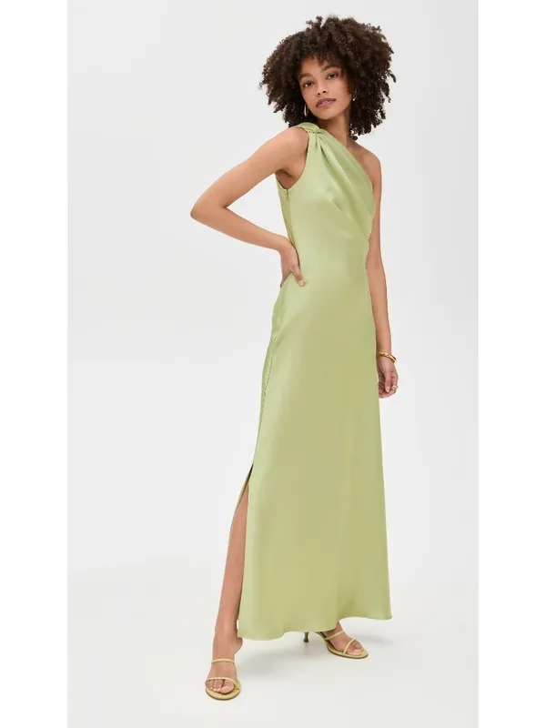 Veronica Beard Tanya Taylor Stassi Dress in Light Parakeet 8 Womens Long Satin Maxi Gown - Image 4