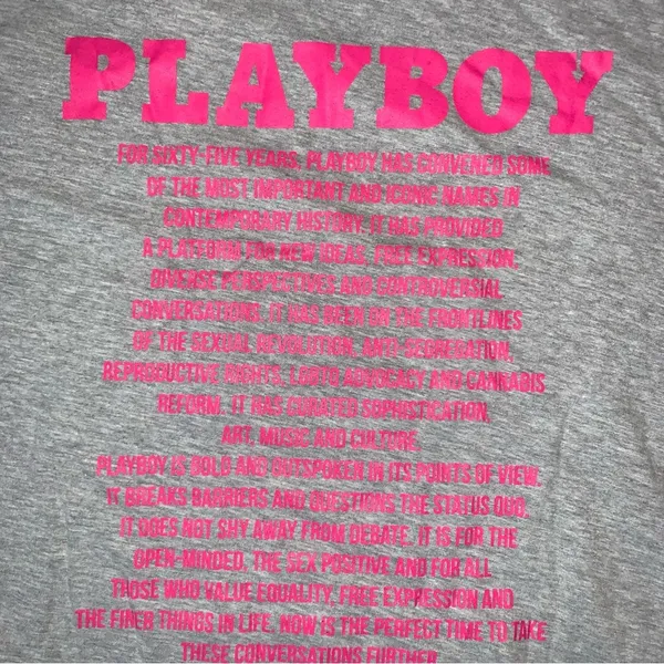 Playboy x Misguided Mission Statement T- Shirt Dress Grey/ Pink New with Tags - Image 5