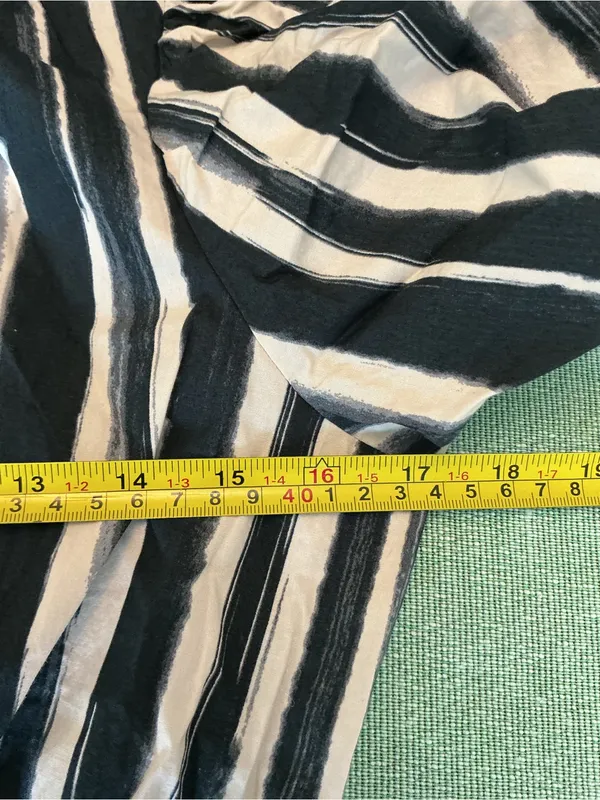 Anthropologie XS Black White Stripe Maxi Dress Cotton Pockets - Image 9