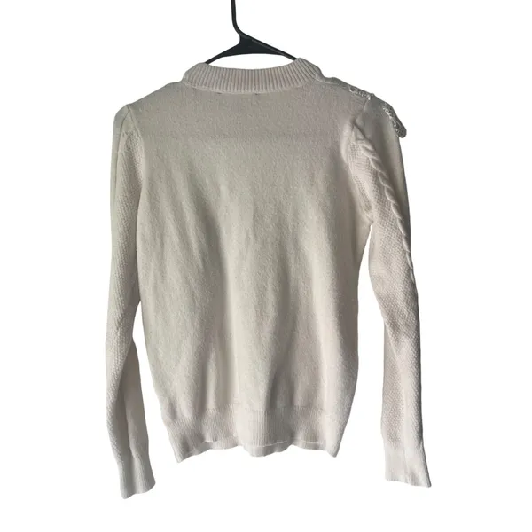 Lulus Women's Size Small‎ White Cottage Coquette Feminine Lace Sweater - Image 7
