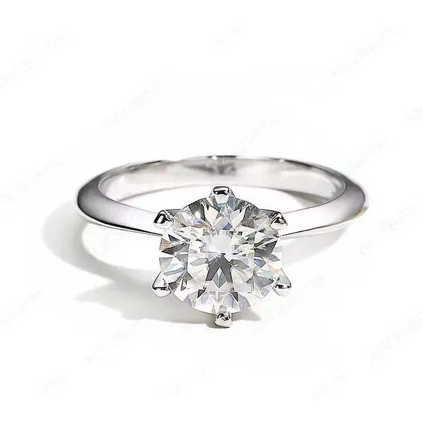 Boutique 2 Carat Platinum Solitaire Simulated‎ Diamond Engagement Wedding Ring, 8 - Image 9