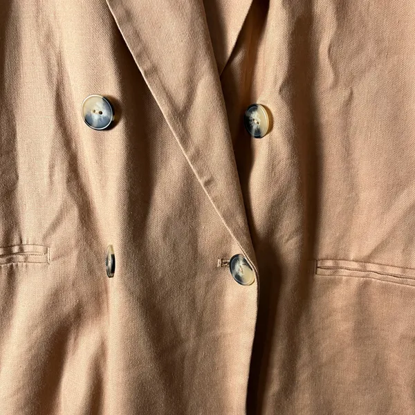 Maeve‎ Anthropologie Oversized Double Breasted Blazer Jacket Size 8 Linen Blend - Image 3