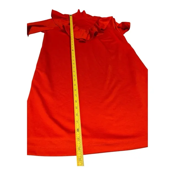 Who What Wear Fiery Red Long Sleeve Sheath Ruffle Dress Size: Small - Image 15