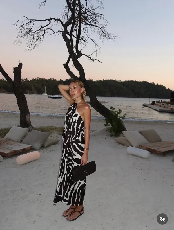 Zara animal print Zebra Print Halter Dress midi maxi evening party cocktail - Image 7