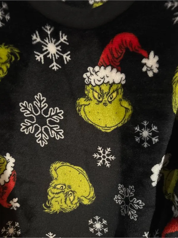 The Grinch Christmas Fuzzy Pullover Sweater | Size: Medium Green - Image 2