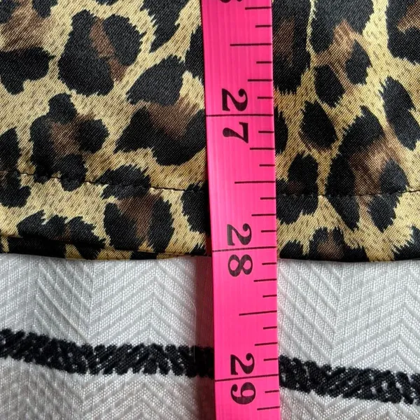 Victoria's Secret Women's Pajama Top S Leopard Print Satin-Like Black Tan - Image 6
