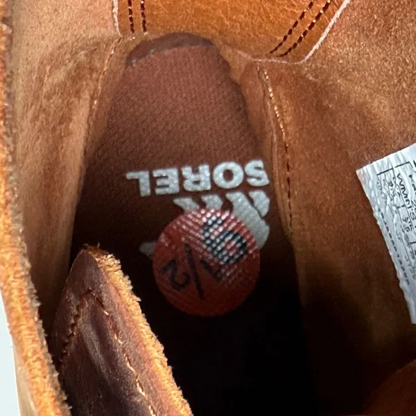 SOREL Hi Line Lace Boots Womens 9.5 Brown Leather Gorpcore Rugged Streetwear - Image 8