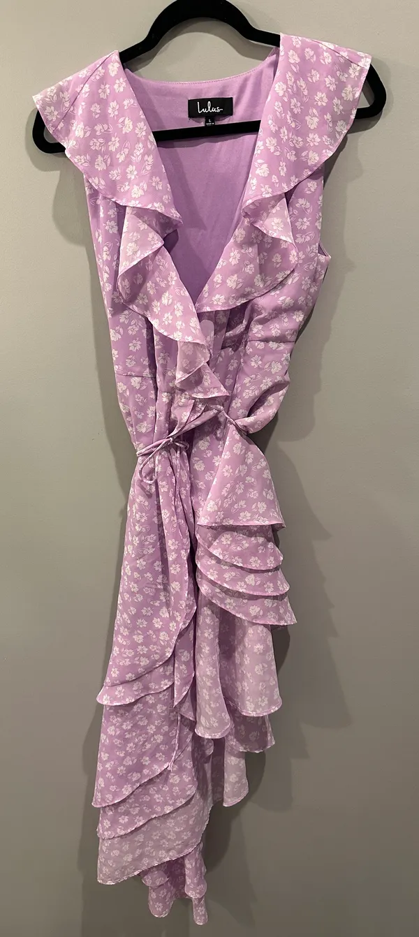 Lulus Floral Wrap Midi Dress - Image 4