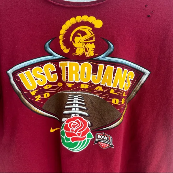 USC Trojans Nike Football Off The Shoulder Tee - Image 5