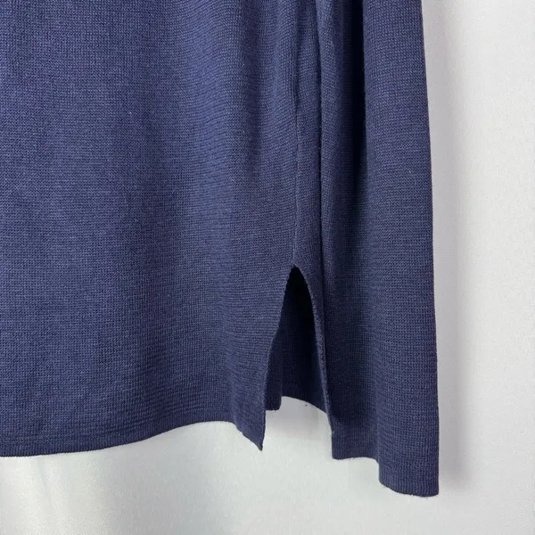 H&M Basic Navy Blue V-Neck Fine‎ Knit Pullover Sweater S - Image 4