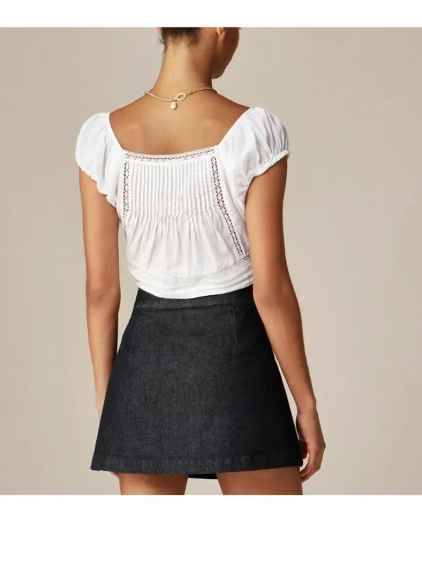 J. Crew Dark Indigo Blue Wash Wrap Mini Denim Skort 6 - Image 2