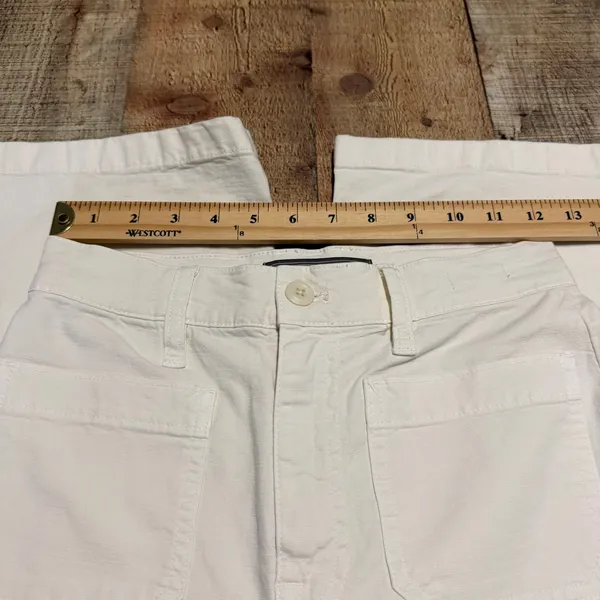 Point Sur J. Crew Women's Cream Wide Leg Crop Trouser Pants Sz 24 Preppy Classic - Image 4