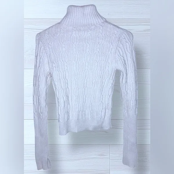 ZARA KNIT Women’s Long Sleeve Cable Knit Turtleneck Sweater - Image 4