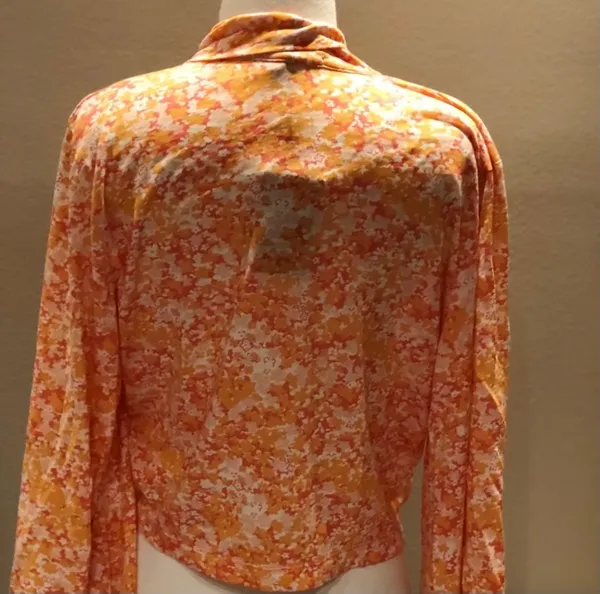 Alternative Apparel Alternative Apparel Peach-Orange Floral Open Front Kimono Wrap - Image 8