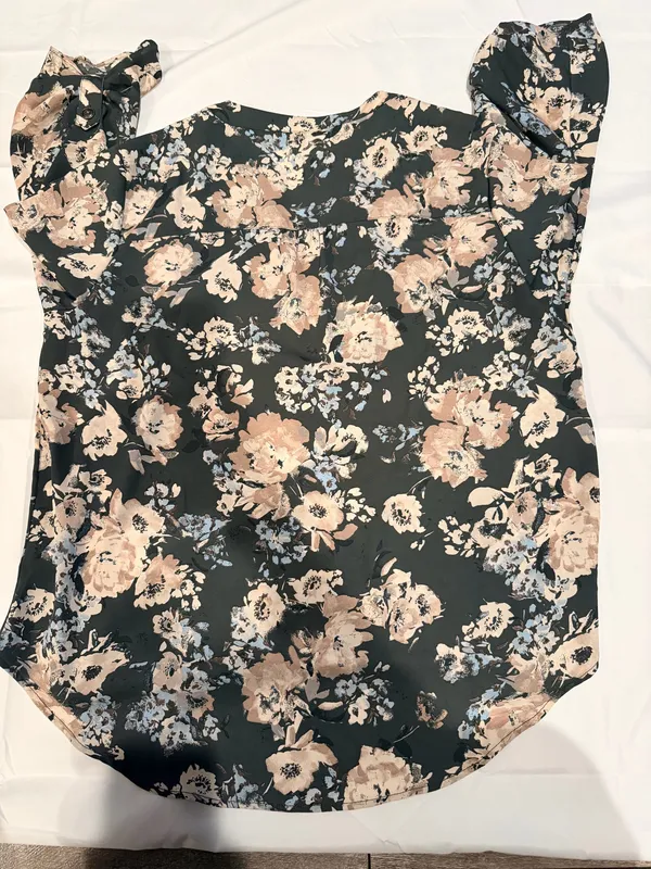 Maurice's Forest Green Fall Loral Blouse - Image 3