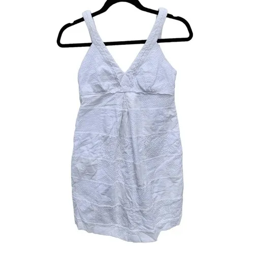Lilly Pulitzer Women's White‎ Eyelet V-Neck Cotton Mini Dress Size 2 - Image 2