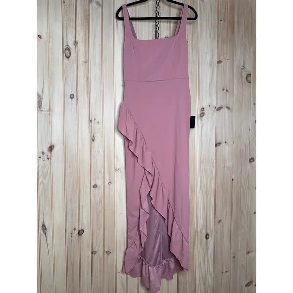 NWT Lulus Immaculate Excellence Pink Sleeveless Ruffled Tulip Maxi Dress Party L - Image 2