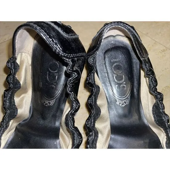 Womens JP TODS Black Ballet Flats/Shoes‎ 39 Made In Italy - Image 9