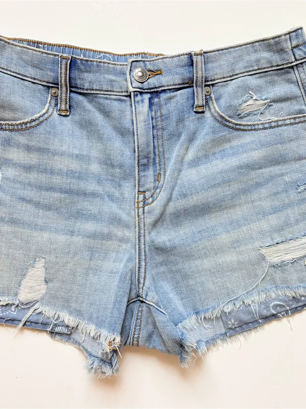 aerie Daydream Light Blue Distressed Denim Shorts - Image 2