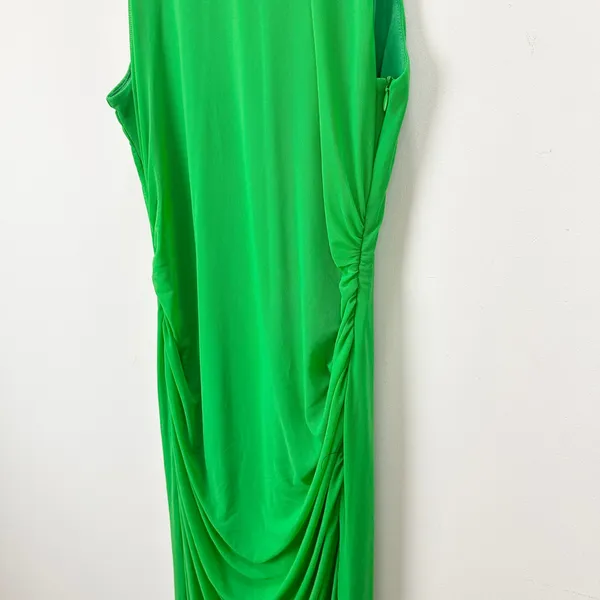 Lulus Karise Green Mesh Ruched Backless Maxi Dress Colorful Long Stretch XL - Image 10