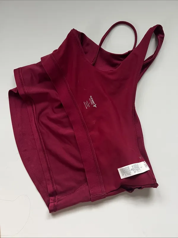 Old Navy One-Shoulder Sports Crop Top - Wine/Burgundy - Image 6