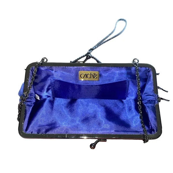 Cache satin hand beaded evening bag - Image 4