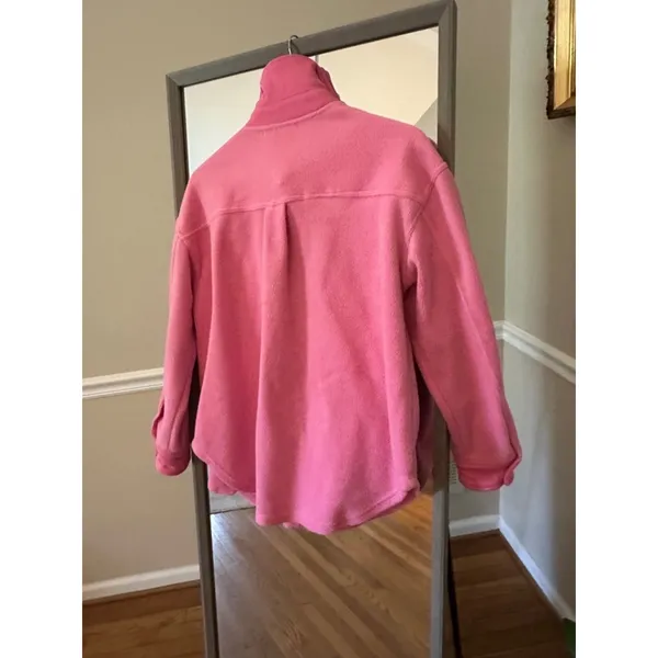 English Factory Pink Fleece Jacket Women's Size Small - Image 3