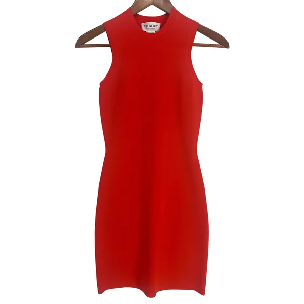 Victoria Beckham VB Body Fitted Red‎ Bodycon Mini Dress Size 0 - Image 3