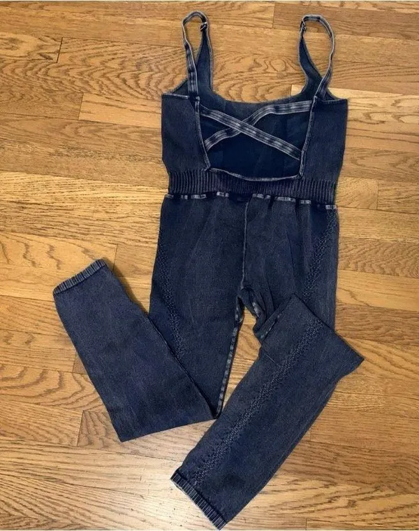 Free People Movement Good Karma Onesie deepest Navy size M/L - Image 9