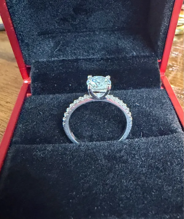 1ct Sterling Silver Real Moissanite Diamond Ring - Image 5