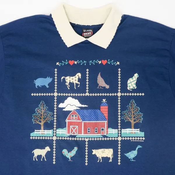 Fruit of the Loom Vintage 90s Cottagecore Farm Collared Shirt - Image 4