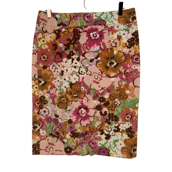 J.Crew Womens Watercolor Floral Pencil Skirt Cotton‎ Sz 6 Preppy Feminine Office - Image 3
