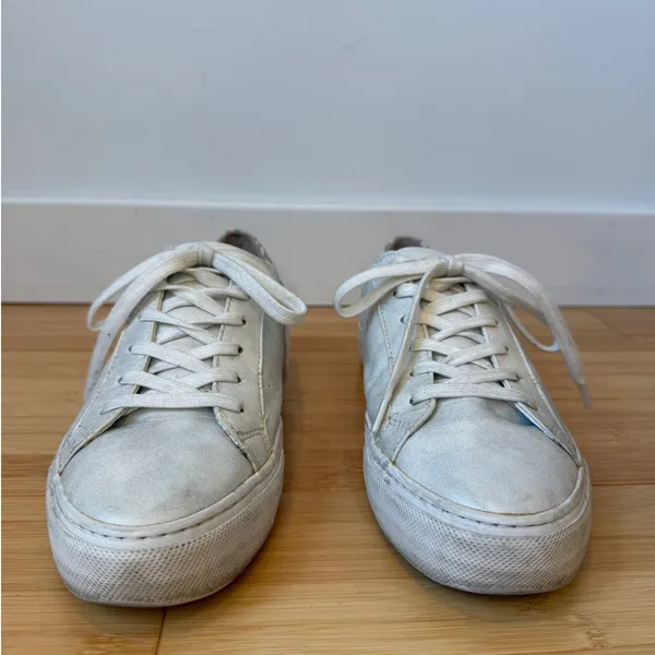 No Name Women's Arcade Metallic Lace Up Sneakers White Silver Size 9 / 40 - Image 5