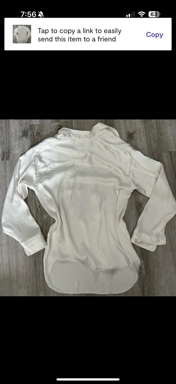 Aritzia Wilfred Silk Pearl Button Down Blouse - Image 5