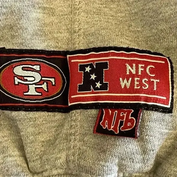 Authentic NFL 49ers Gray Long Sleeves Unisex Hoodie Sweatshirt SZ L #1246 - Image 8