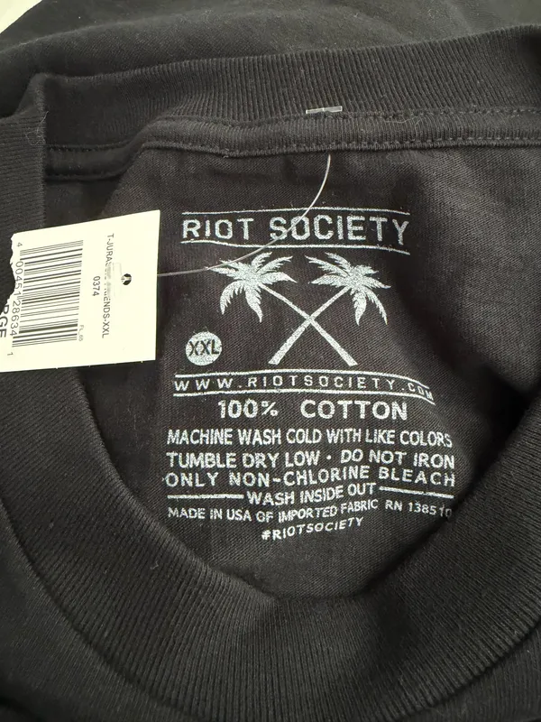 Riot Society Jurassic Park Dinosaur Black Graphic Tee - Image 4