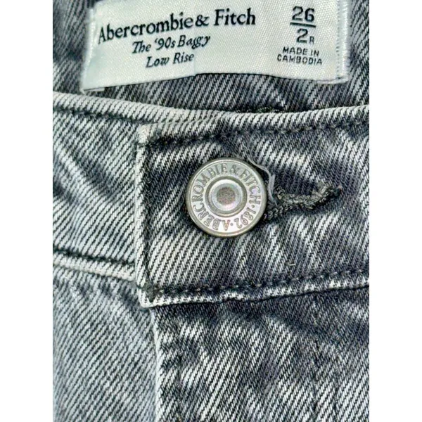 NWT Abercrombie & Fitch Curve Love The ‘90s Baggy Low Rise Gray Jeans Size 26 2 - Image 7