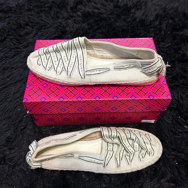 Tory Burch TB Tory ribbon espadrille flats slip on shoes - Image 8