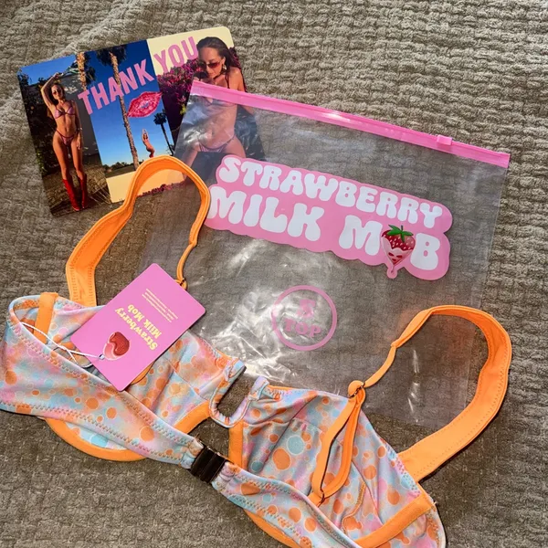 Strawberry Milk Mob Bikini Top - Image 5